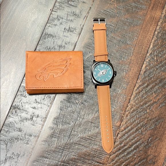 Other - Philadelphia Eagles Brown Wallet & Watch Set - NWT